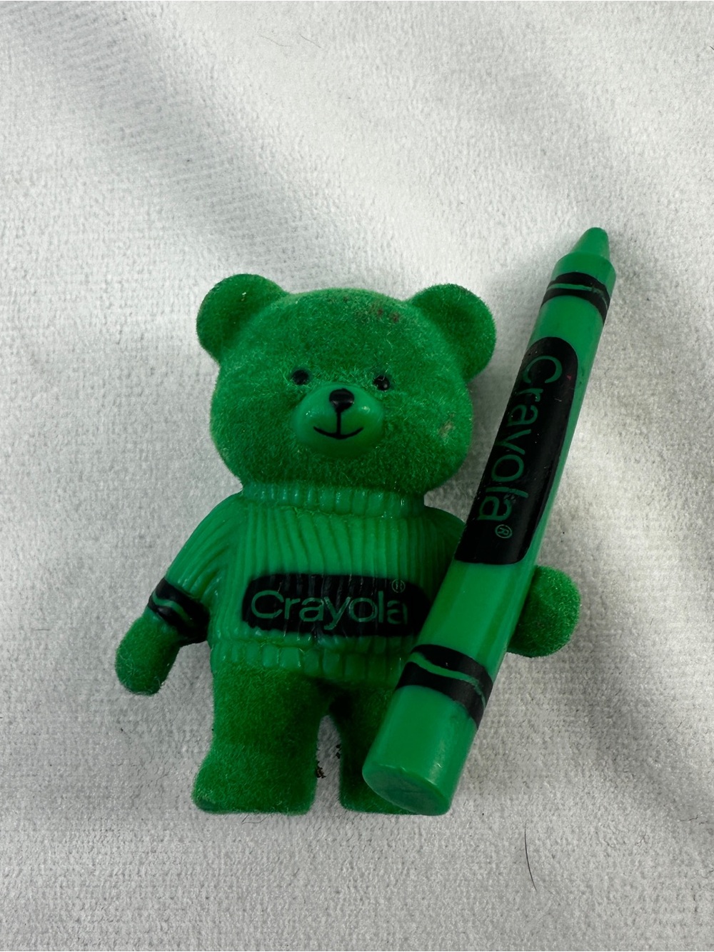 Crayola Vintage Felt Bear Crayon Flocked Vintage Miniature Figure Rare Teddy